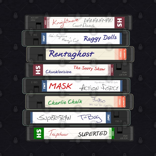 Retro British 80s TV Series VHS Video Cassettes by Meta Cortex